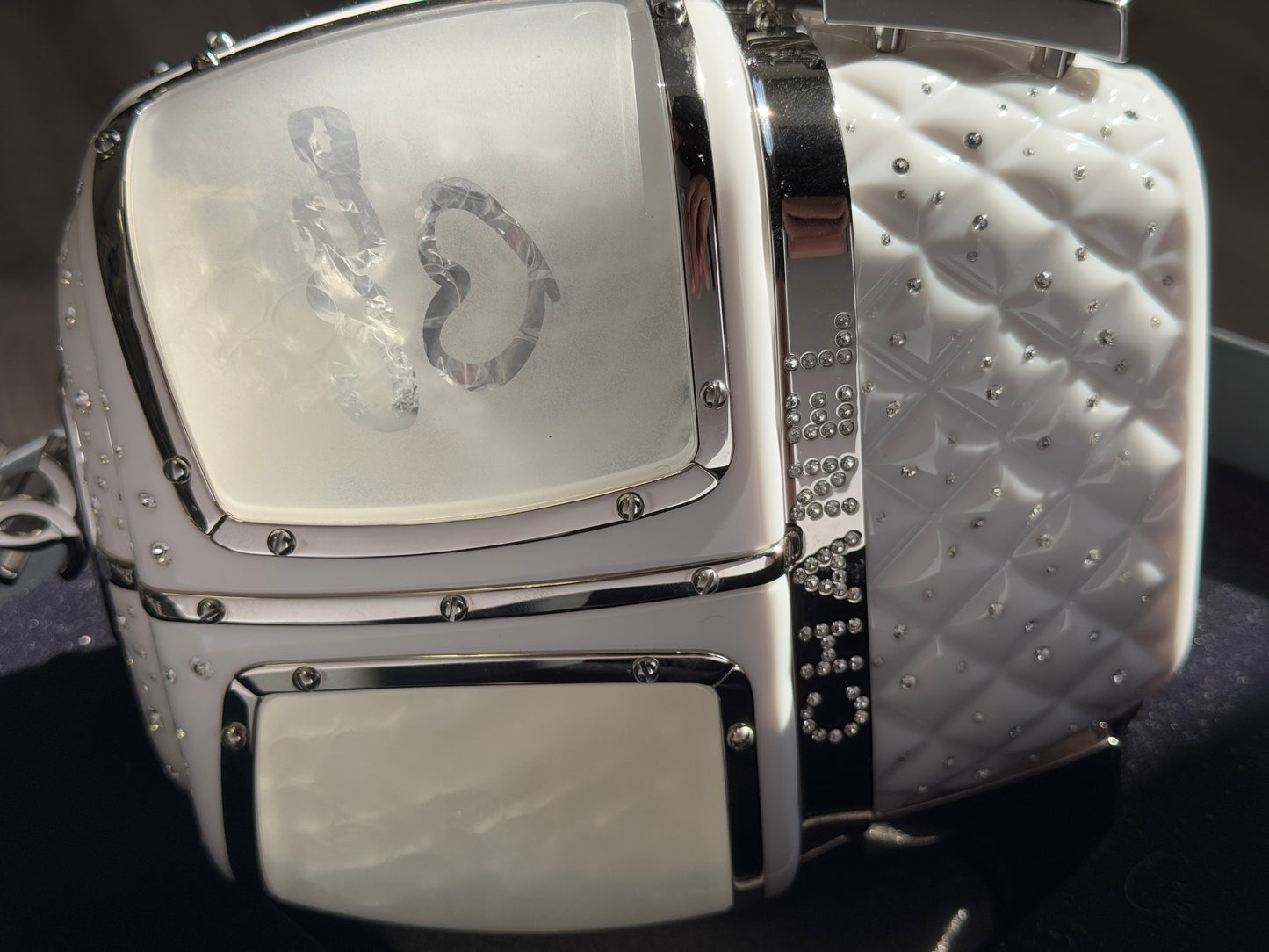 Chanel White Ski Gondola Swarovski Minaudiere