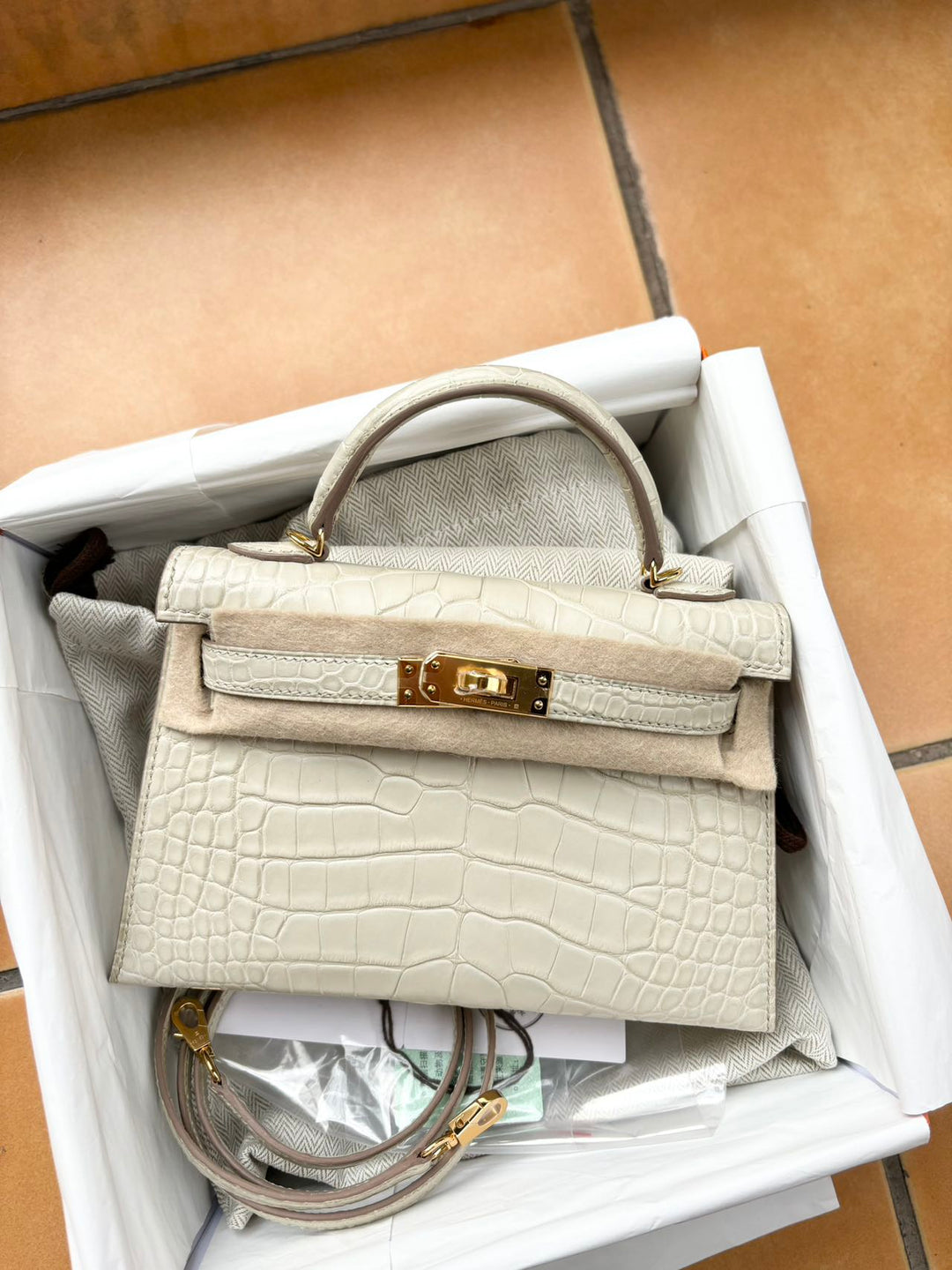 Hermes Mini Sellier Beton Matte Alligator Kelly 20
