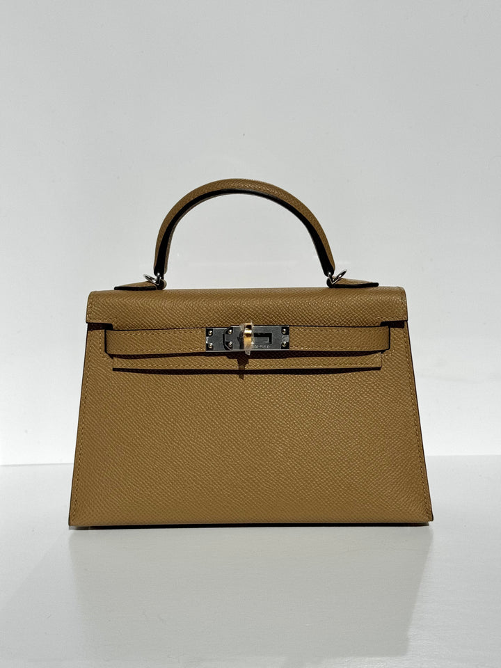Hermes Mini Sellier Poussiere Electrum Kelly 20