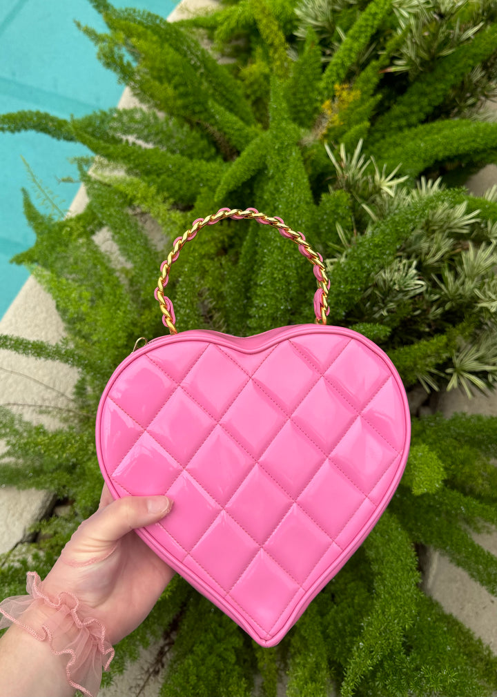 Chanel 1995 CC Barbie Pink Heart Vanity Bag