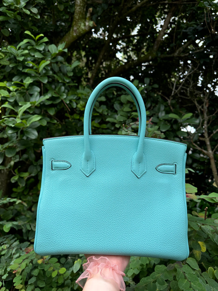 Hermes 2015 Bleu Atoll Togo Birkin 30