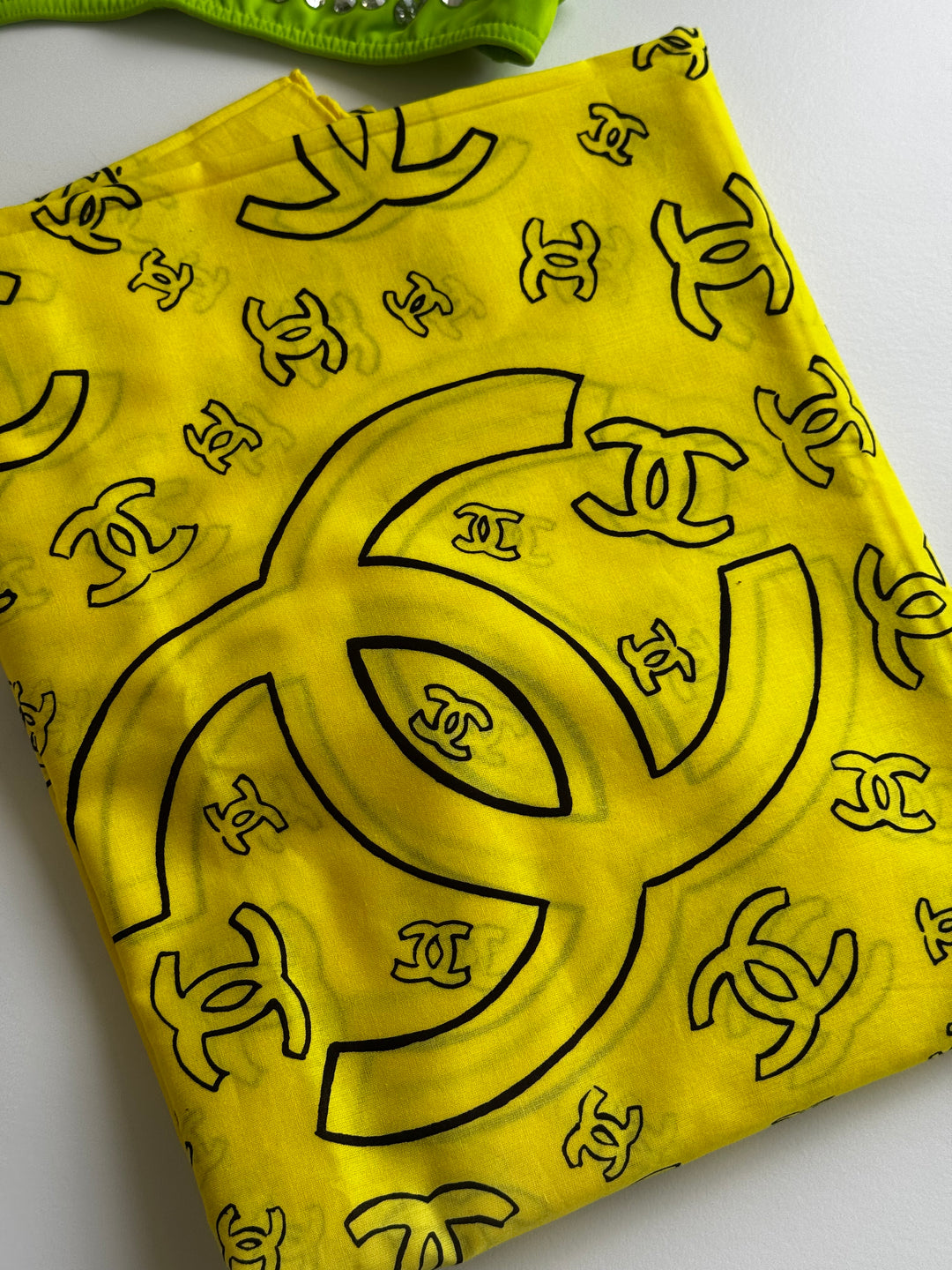 Chanel Spring/Summer 1994 Vintage Yellow Logo Bikini