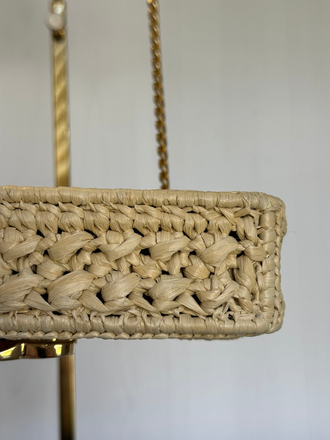 Celine 2023 Raffia Chain Shoulder Bag
