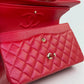 Chanel 21S Red Iridescent Medium Caviar Flap Bag