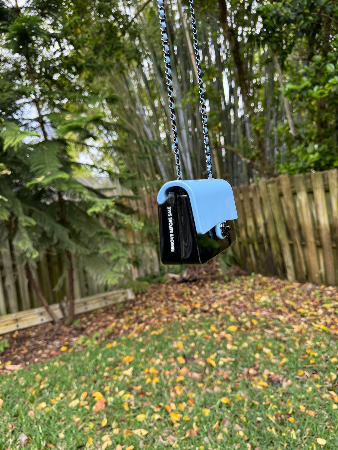Chanel Blue Black Mini Evening Plexi Bag