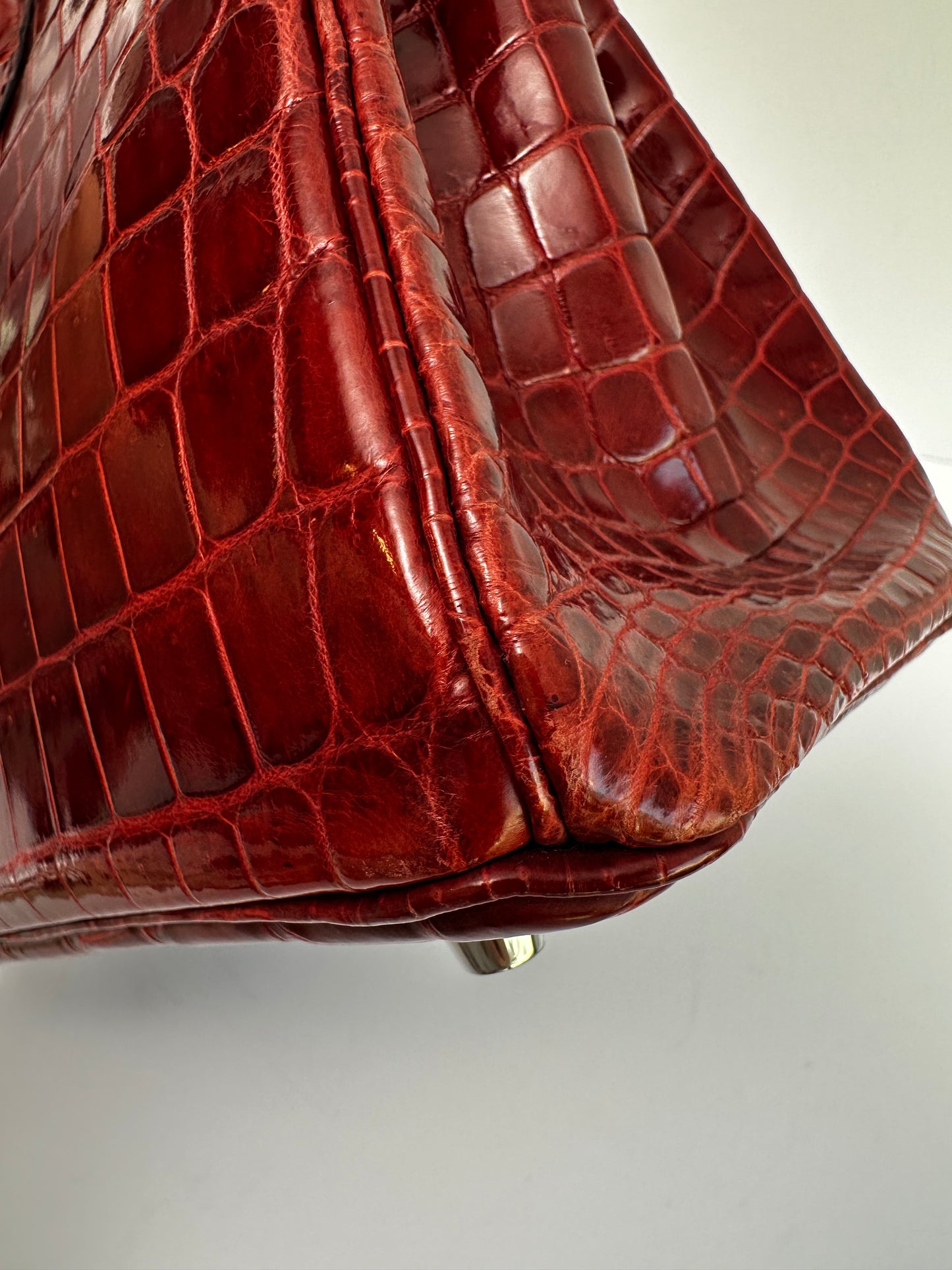 Hermes 2016 Bourgogne Shiny Niloticus Crocodile Birkin 25
