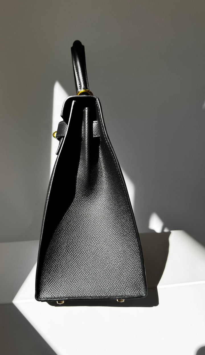 Hermes 2021 Black Noir Sellier Epsom Kelly 28