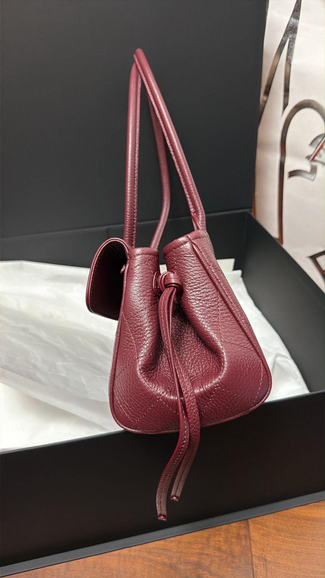 Chanel Urban Essentials Small Shopping Tote Burgundy Grained Calfskin Gold Hardware 2026