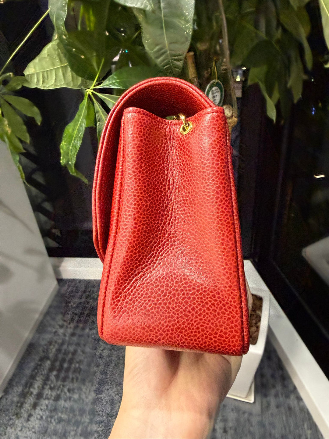 Chanel Small Diana Flap Bag Caviar Red 24K Plated Gold Hardware 1994