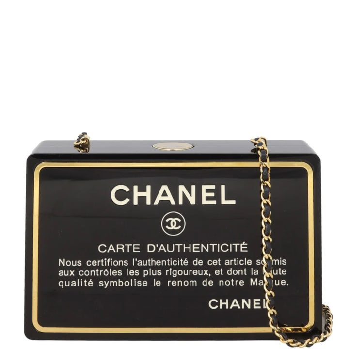 Chanel Limited Edition Black Authenticity Card Minaudière