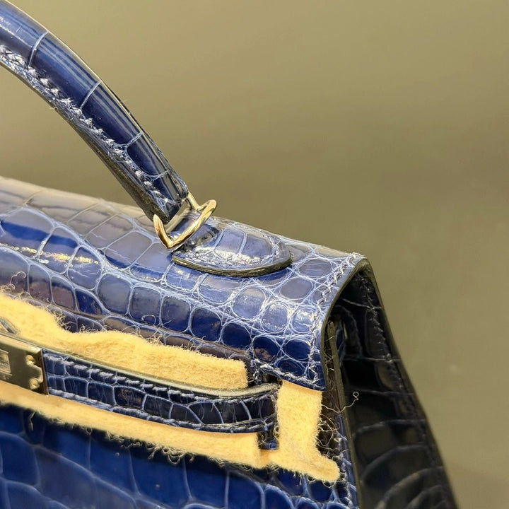 Hermès Mini Kelly 20 Niloticus Crocodile Bleu Saphir Palladium Hardware