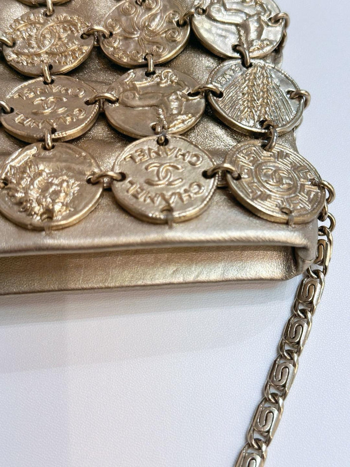 Chanel 18C Metiers D’art Gold Medallion Evening Bag