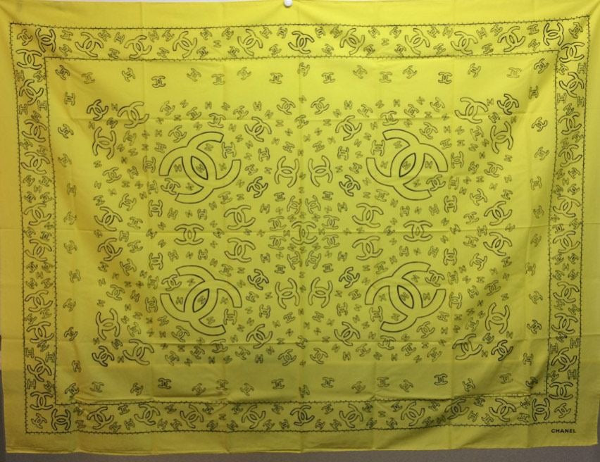 Chanel Spring/Summer 1994 Vintage Yellow Logo Bikini