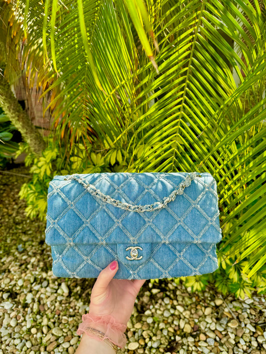 Chanel Jumbo Denim Patchwork Flap Bag