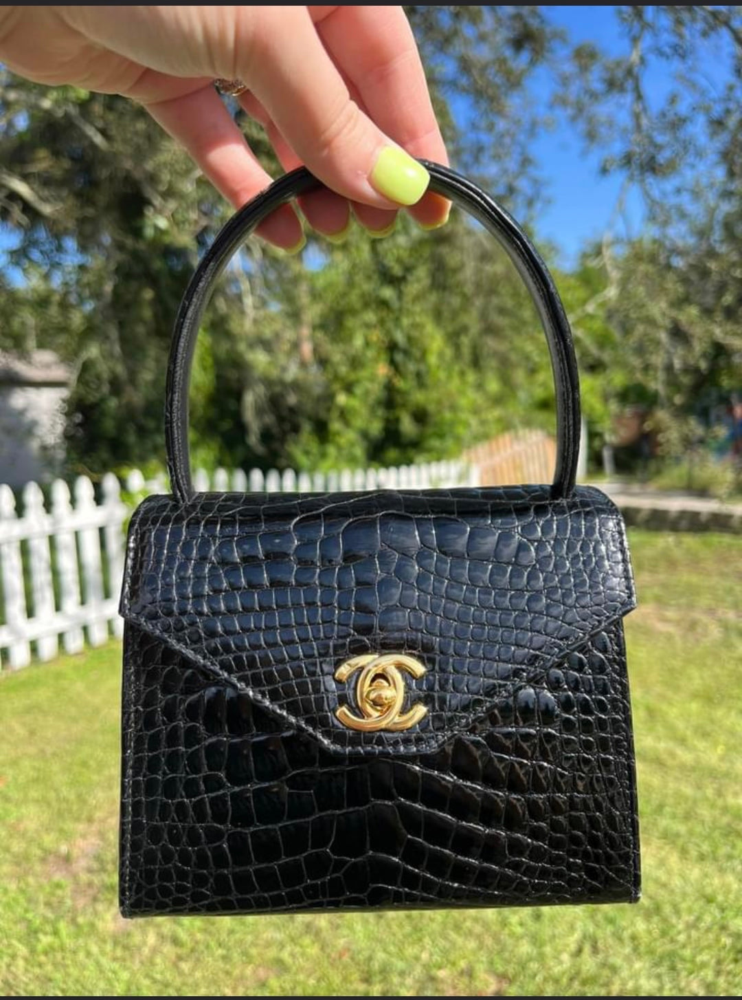 Chanel Vintage Mini Crocodile Kelly Flap Bag