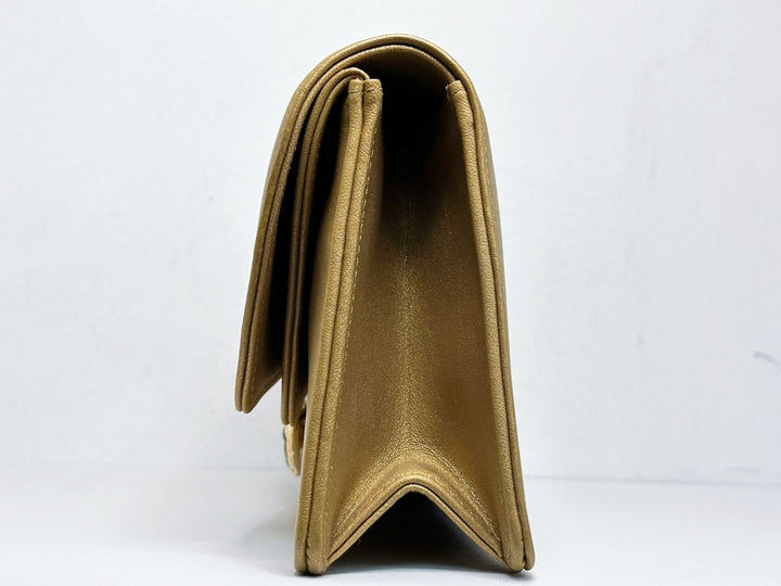Chanel 19A Gold Egyptian CC Clutch