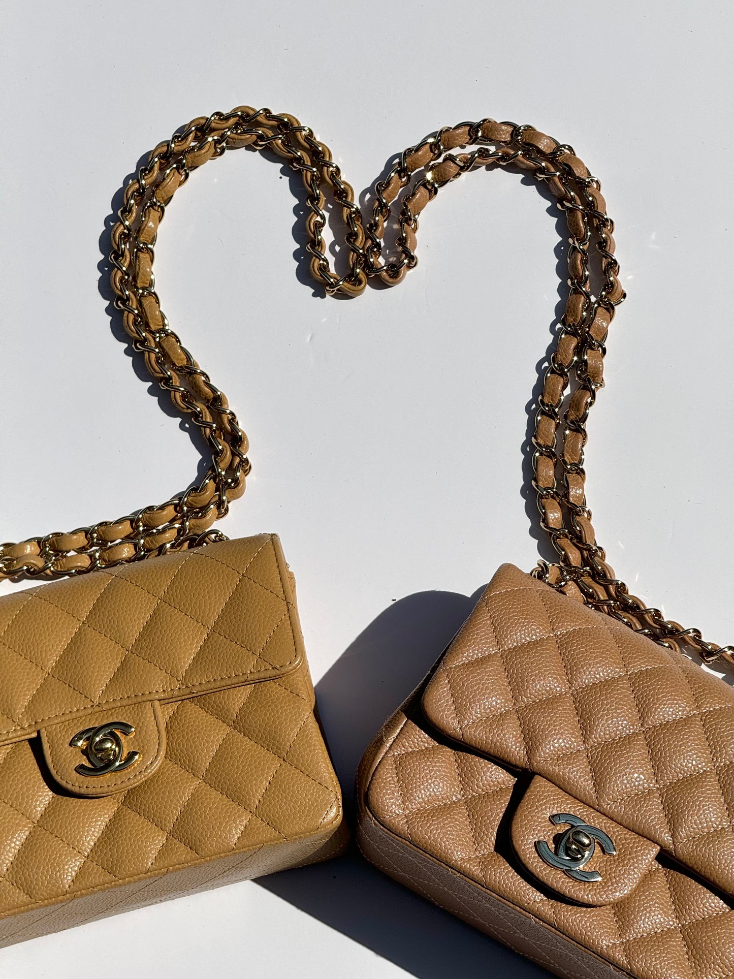 Chanel Dark Beige Vintage Mini Caviar Square Flap Bag