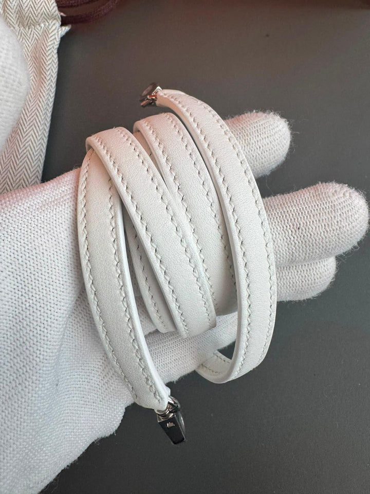Hermès Mini Kelly Picnic Wicker New White Palladium Hardware 2020