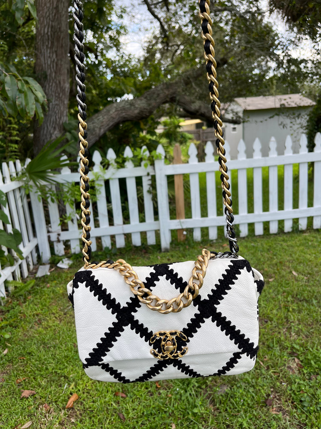 Chanel 19 Medium Crochet Quilted Calfskin Flap Bag