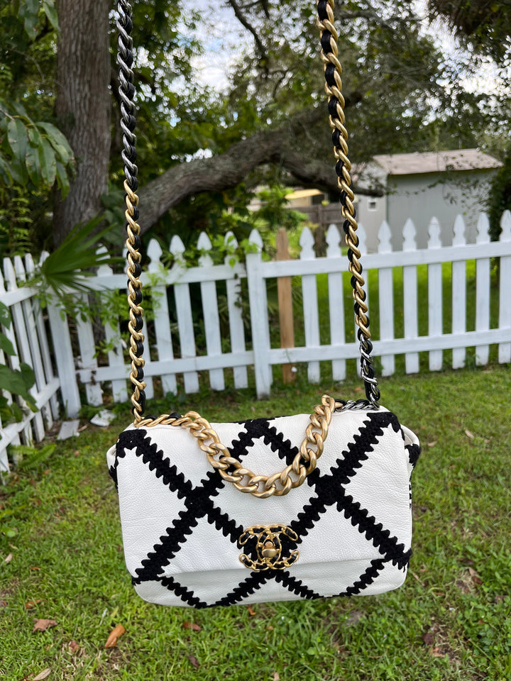 Chanel 19 Medium Crochet Quilted Calfskin Flap Bag