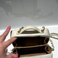 Chanel 21K Small White Lambskin Golden Plate Vanity Case