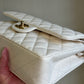 Chanel White Small Caviar Classic Flap Bag