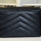 CHANEL VINTAGE BLACK CAVIAR CHEVRON JUMBO FLAP