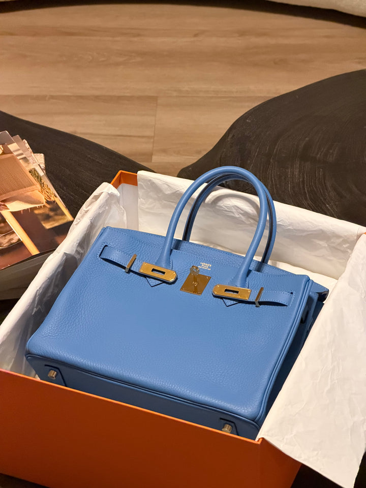 Hermes 2014 Bleu Paradis Clemence Taurillon Birkin 30