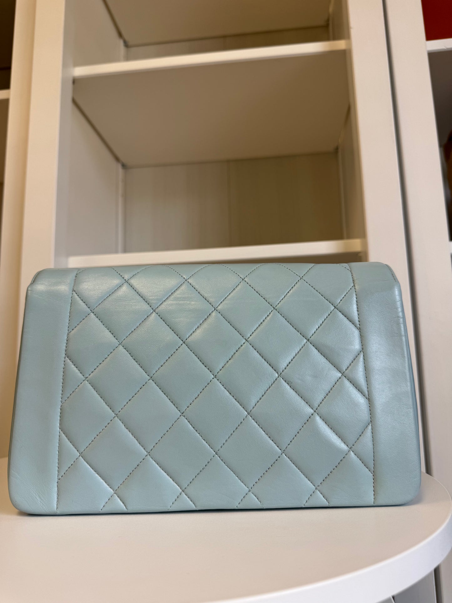 Chanel Baby Blue 24K Medium Lambskin Diana Flap Bag