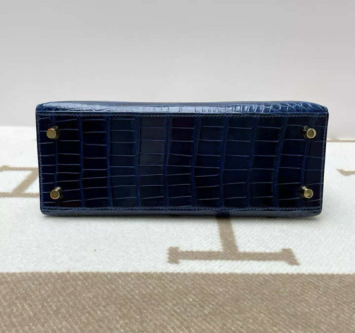 Hermes Blue Sapphire Alligator Kelly 25 Sellier