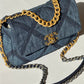 Chanel Small Navy Quilted Denim 19 Flap Bag