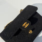 Chanel 1997 Small 24K Black Camellia Classic Flap Bag