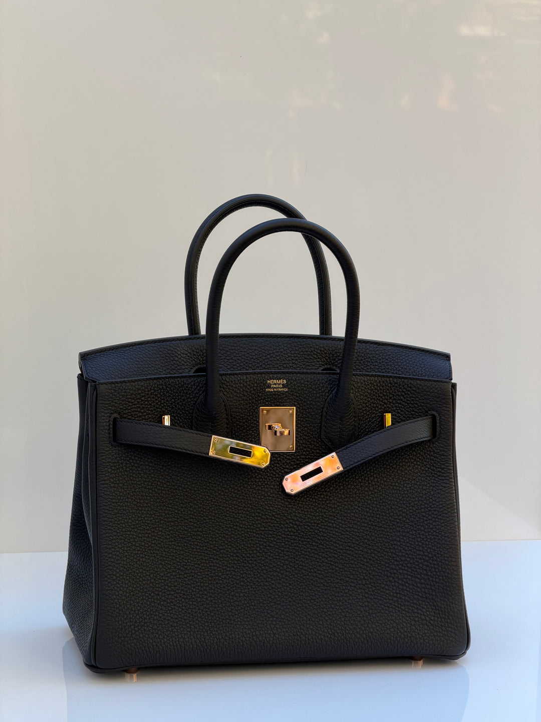 Hermès Birkin 30 — Noir Togo with Rose Gold Hardware