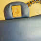 Chanel Navy Blue Matte Alligator Medium Classic Flap Bag