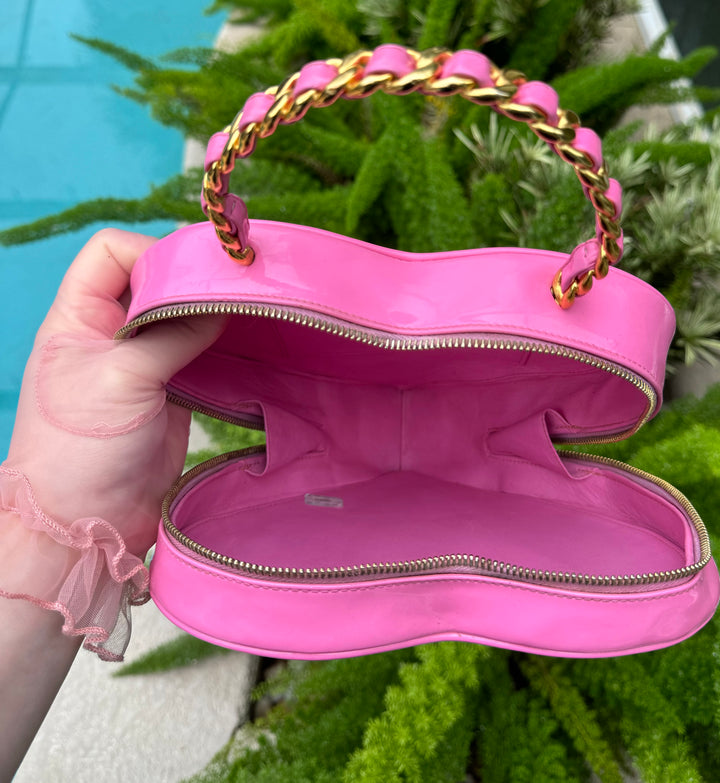 Chanel 1995 CC Barbie Pink Heart Vanity Bag
