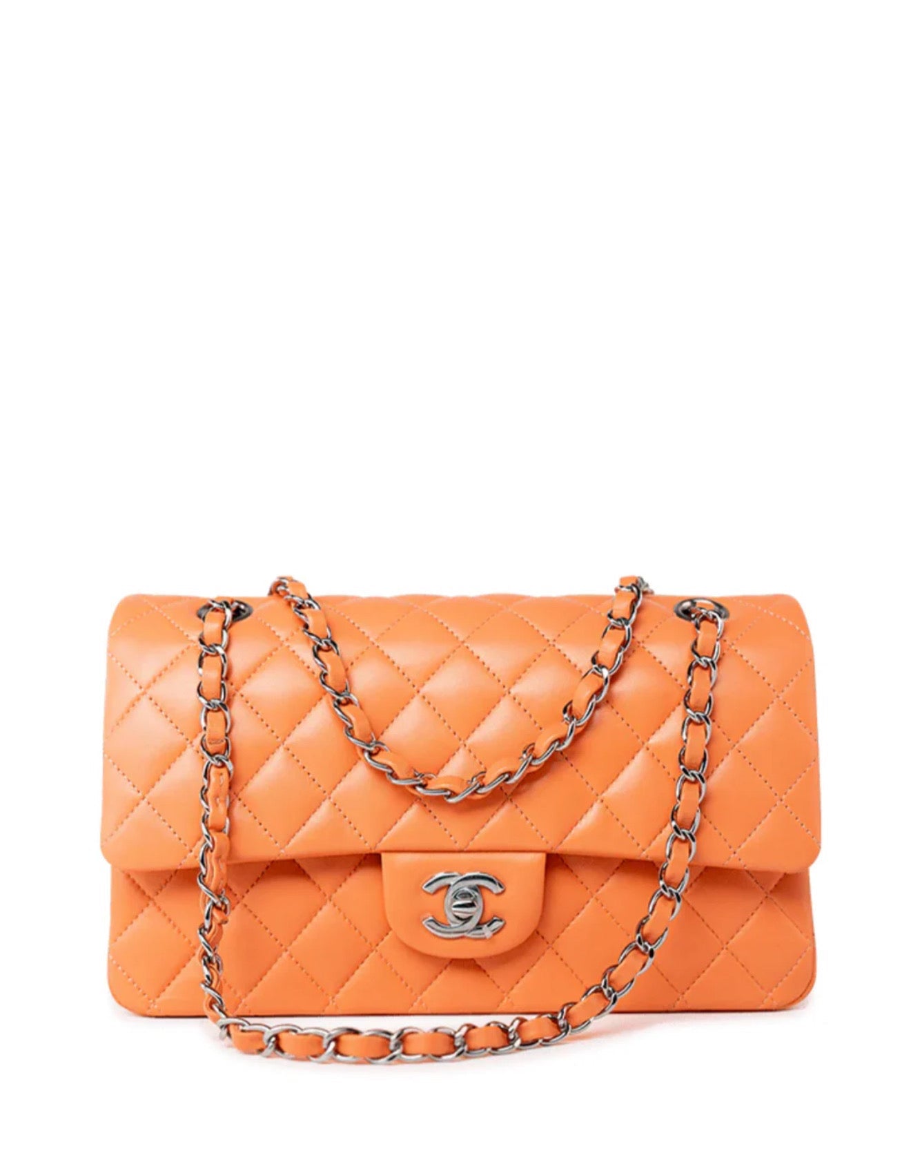 Chanel 21S Orange Neon Lambskin Medium Flap Bag – Its A Luv Story