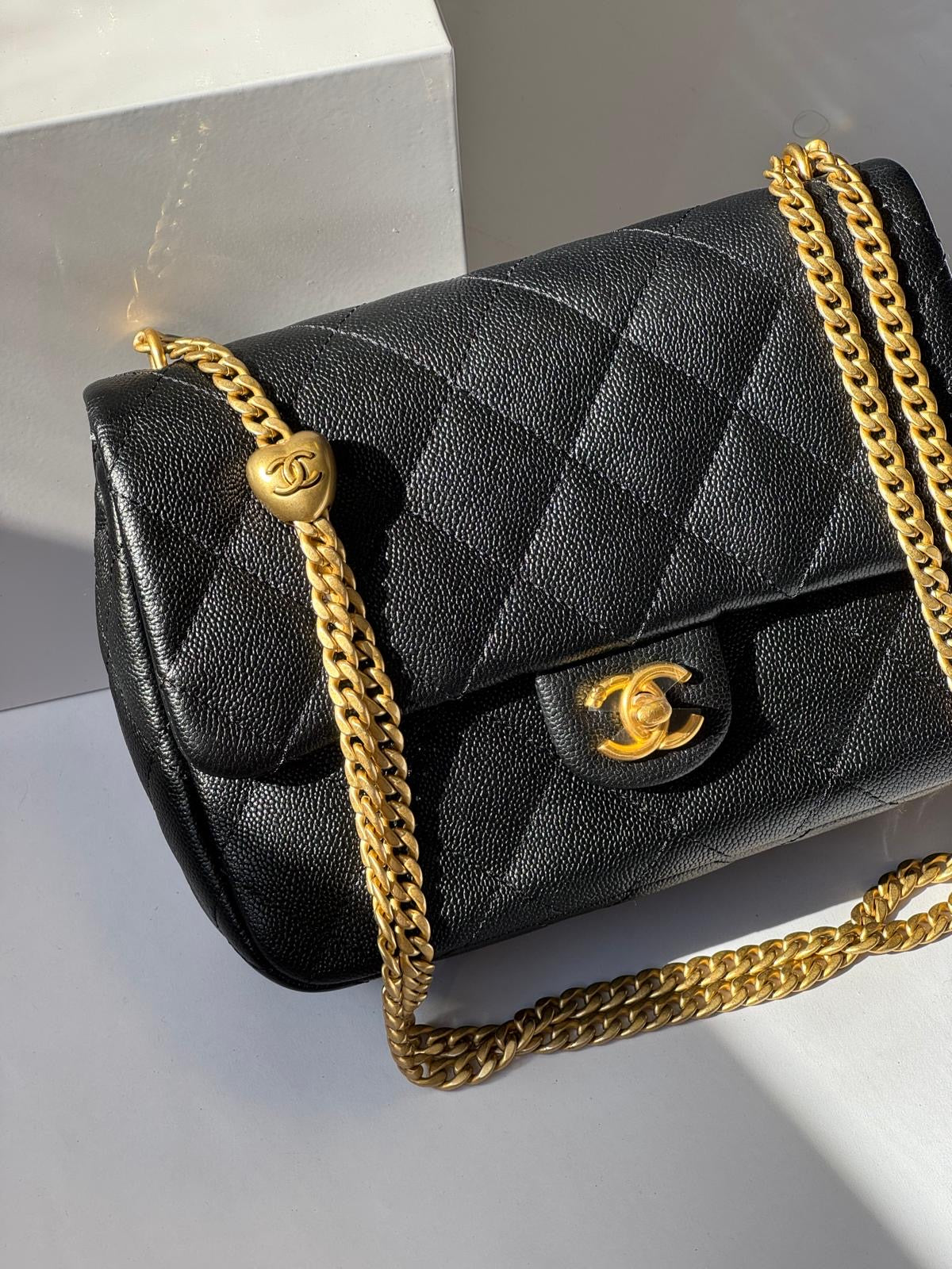 Chanel Black Medium Caviar Sweetheart Crush Flap Bag