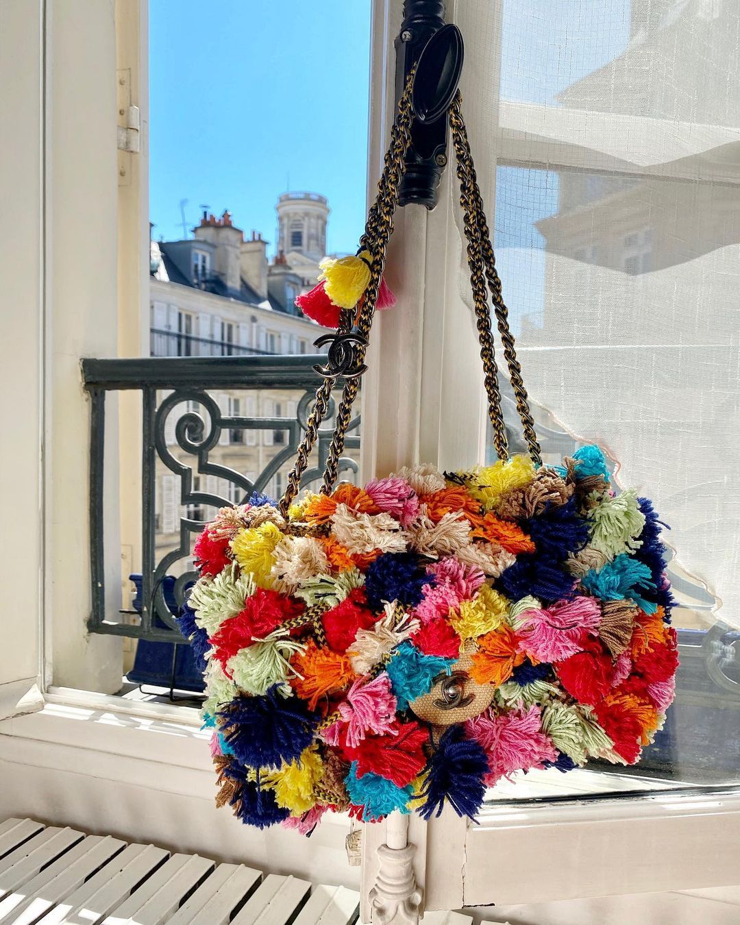 Chanel Resort 2015 Pom Pom Jumbo Flap