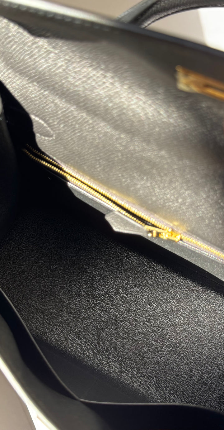 Hermes 2021 Black Noir Sellier Epsom Kelly 28