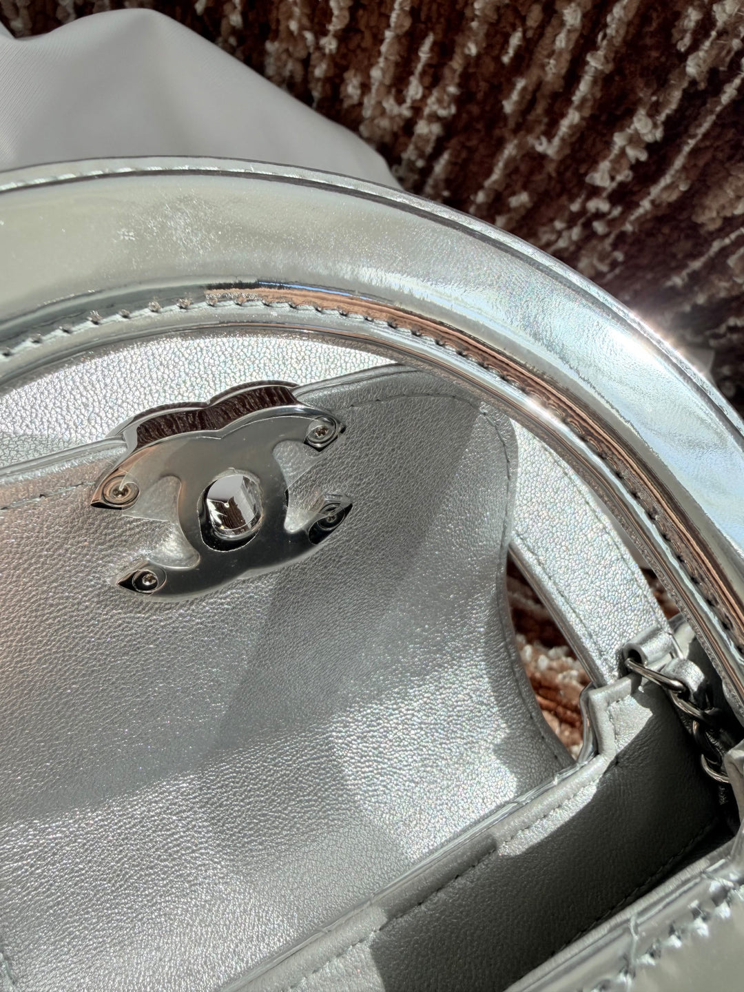 Chanel Nano Kelly Shopper Silver Mirror Calfskin Silver Tone Hardware 2026