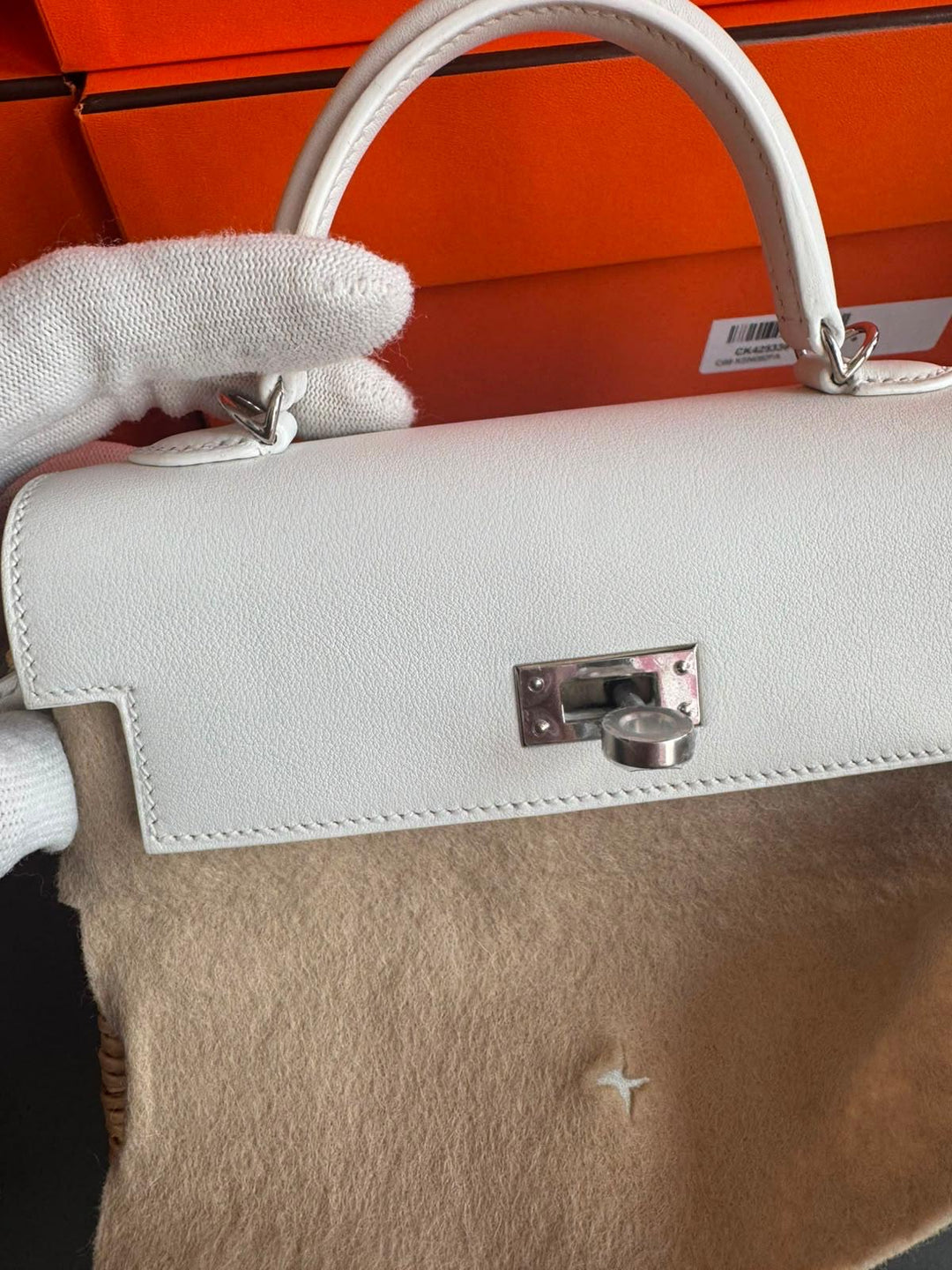 Hermès Mini Kelly Picnic Wicker New White Palladium Hardware 2020