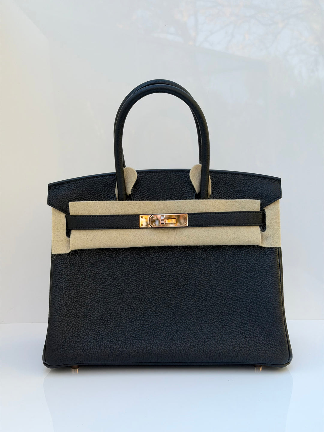 Hermès Birkin 30 — Noir Togo with Rose Gold Hardware