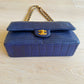 Chanel Navy Blue Matte Alligator Medium Classic Flap Bag