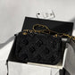 Chanel 24P Black Braided Raffia Mini Flap Bag