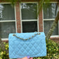 Chanel 23A Small Caviar Sky Blue Double Flap