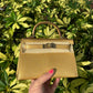 Hermes Mini Sellier Gold Metallic Chevre Dore Kelly 20