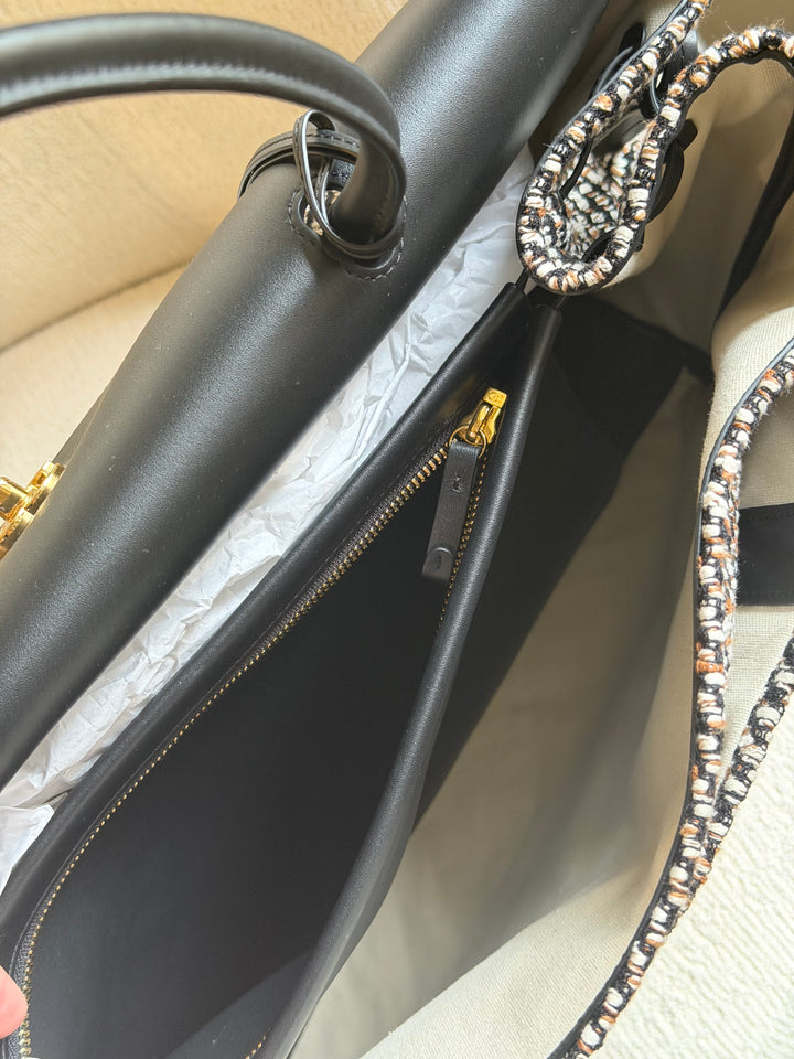 Chanel XXL Shopping Tote Black Calfskin and Multi Tweed Gold Hardware 2026