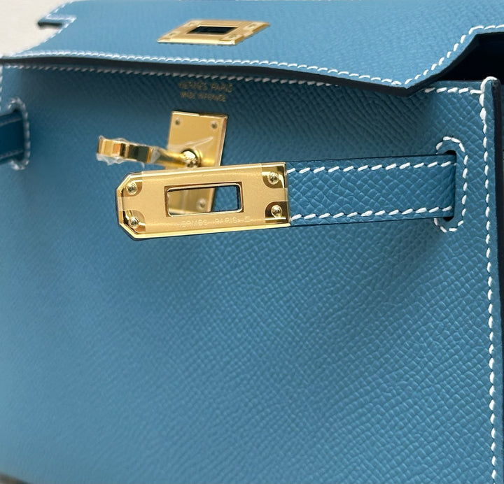 Hermès Mini Kelly Sellier 20 New Blue Jean Epsom Gold Hardware 2026
