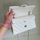 Chanel White Small Caviar Classic Flap Bag