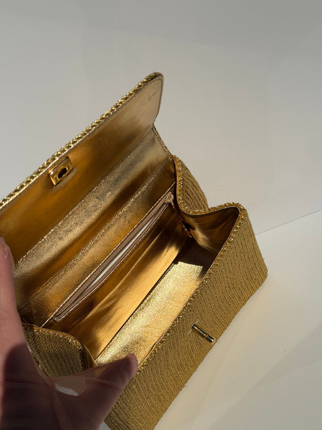 Chanel RARE Vintage Gold Silk Rope Shoulder Bag